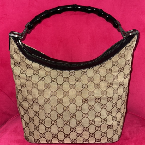 Gucci bamboo strap shoulder tote hobo purse - Picture 16 of 16